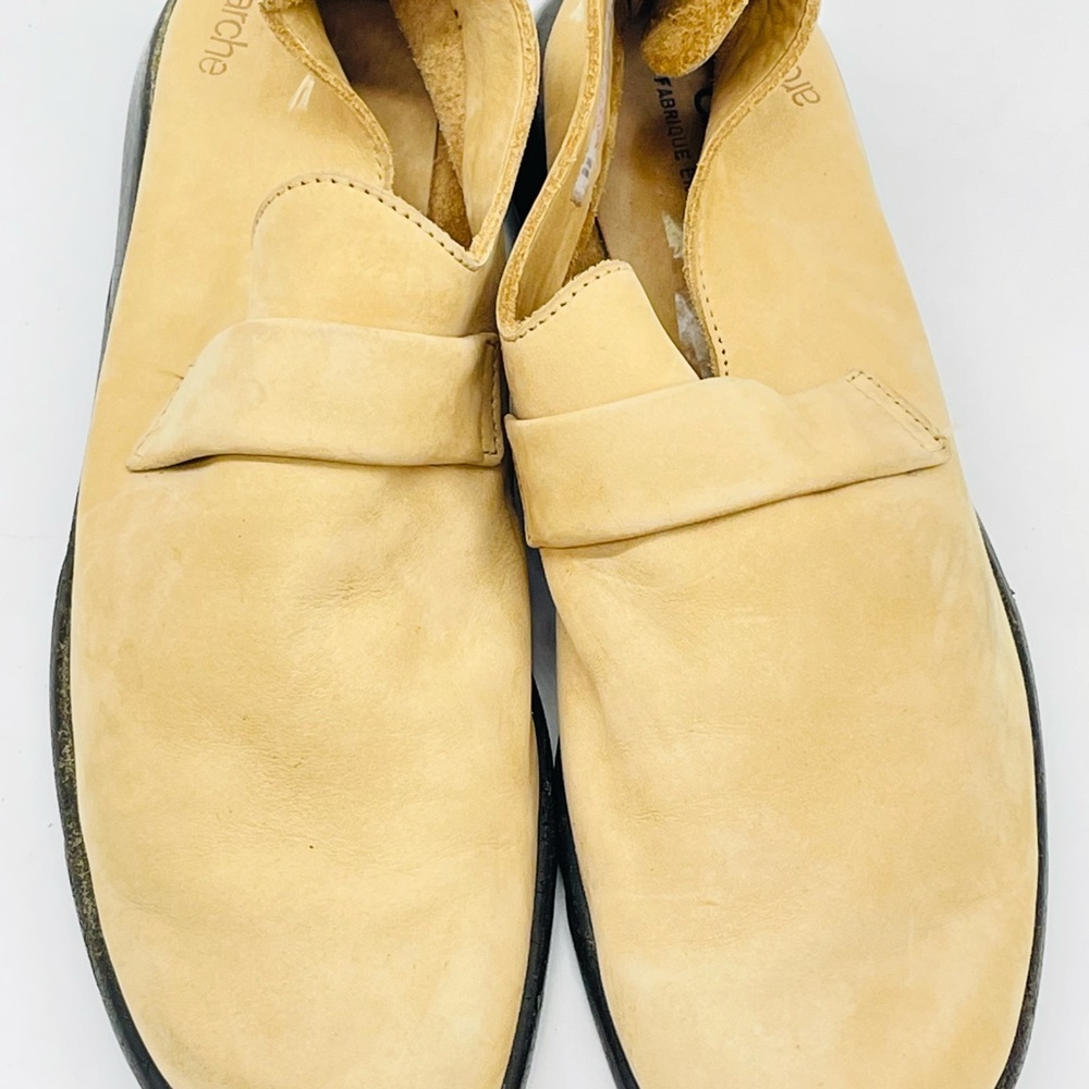 Arche Suede Nubuck Sand Colored Casual Comfort Zip Back Shoes size 8
